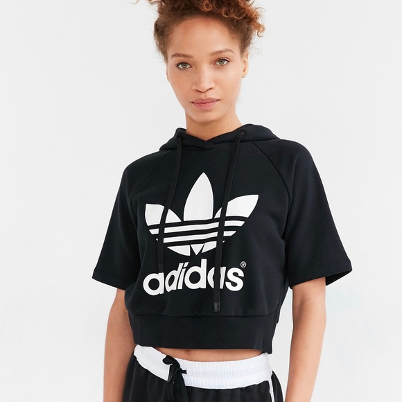 adidas short sleeve hoodie womens